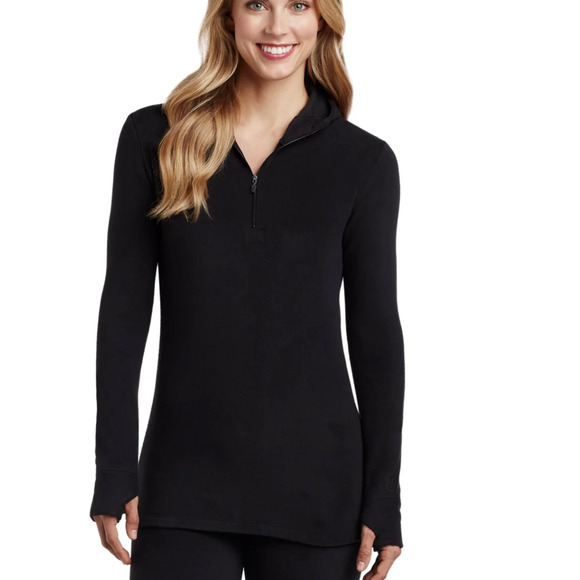 NWT Cuddl Duds Fleecewear With Stretch Long Sleeve Half Zip Hoodie Size S - Picture 1 of 7